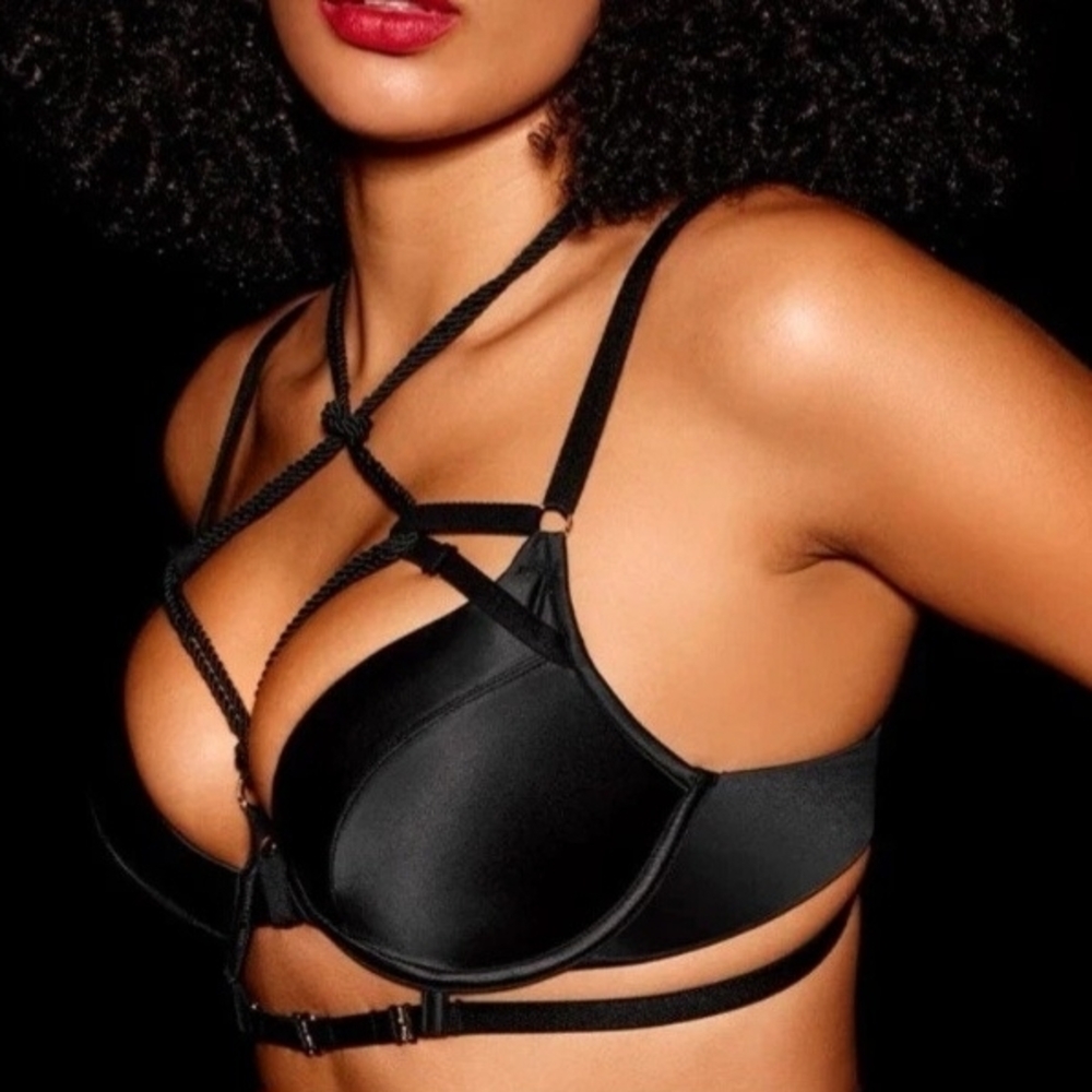 Honey Birdette Shibari Black Bra Size 34G - Picture 2 of 8